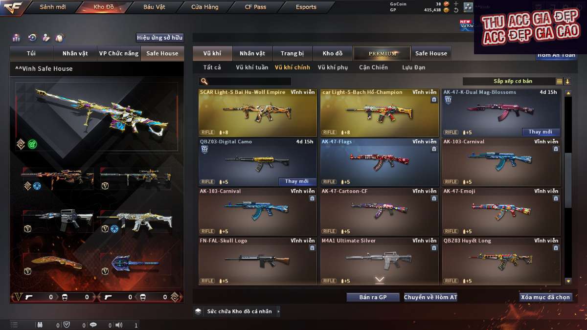 shop acc cf uy tin gia re
